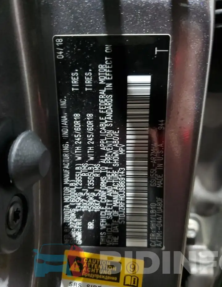 5TDJZRFH0JS869143 Photo# 14