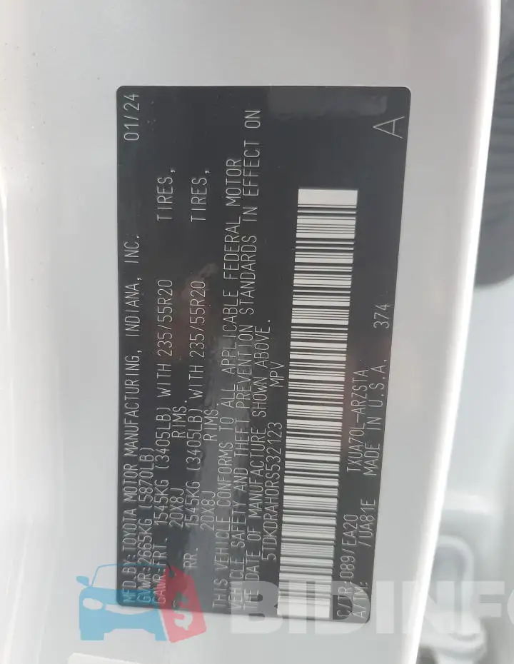 5TDKDRAH0RS532123 Photo# 13
