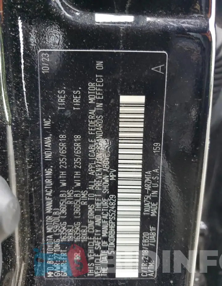 5TDKDRBH6PS524829 Photo# 13