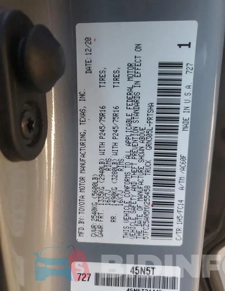 5TFCZ5AN5MX255458 Photo# 12