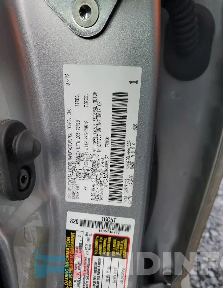 5TFLA5EC3NX009137 Photo# 12