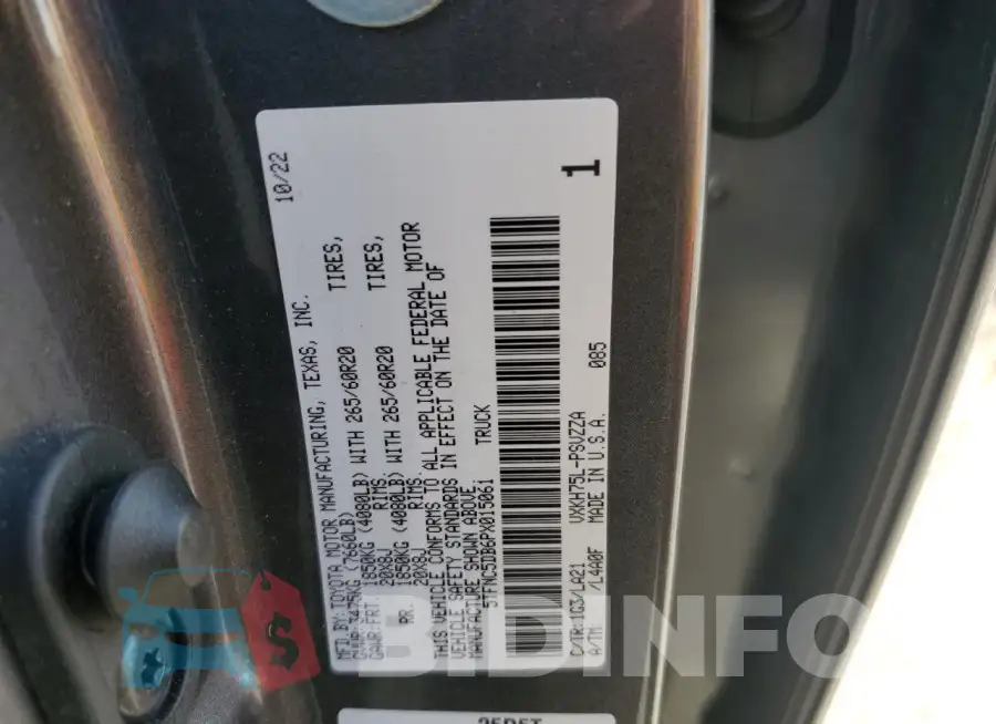 5TFNC5DB6PX015061 Photo# 12