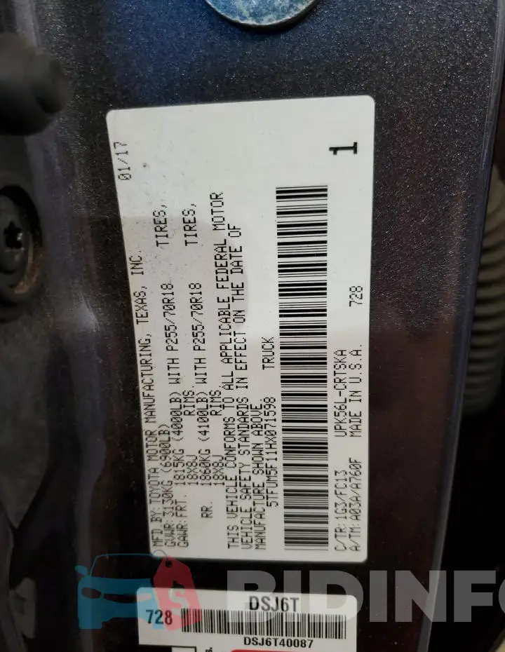 5TFUM5F11HX071598 Photo# 12