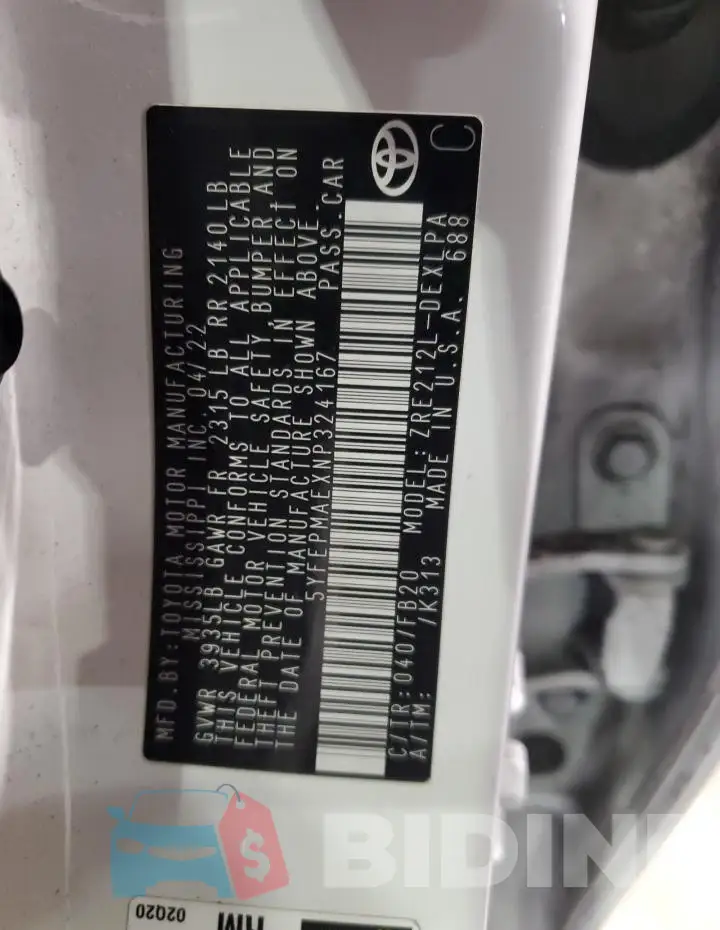 5YFEPMAEXNP324167 Photo# 12