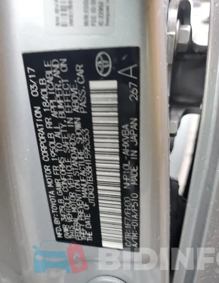 JTDKDTB38H1595353 Photo# 12