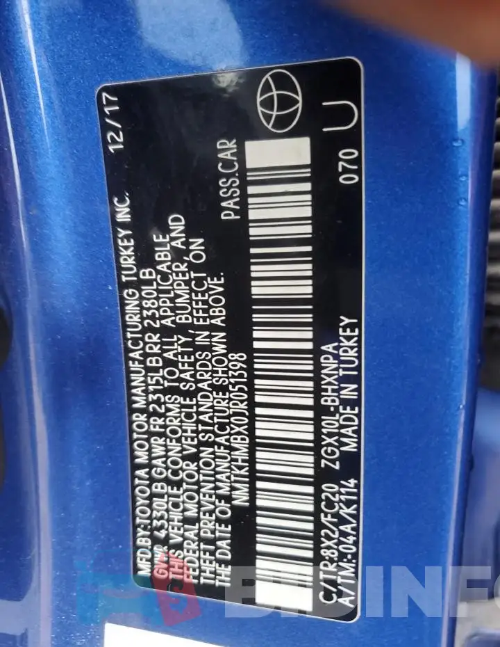 NMTKHMBX0JR051398 Photo# 12