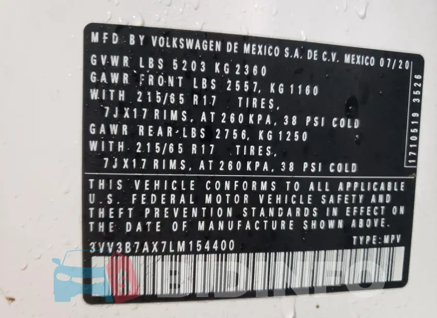 3VV3B7AX7LM154400 Photo# 12