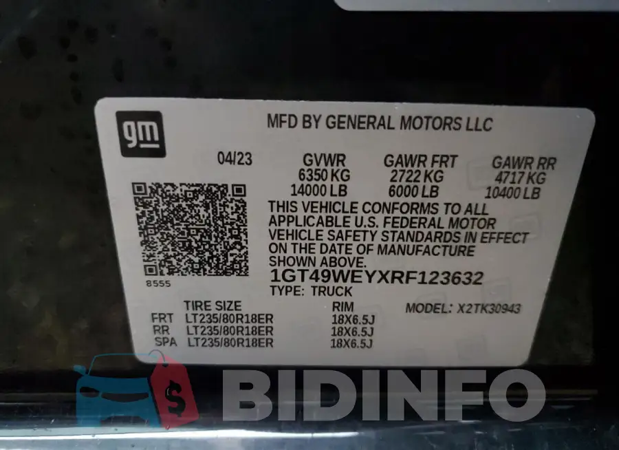 1GT49WEYXRF123632 Photo# 12