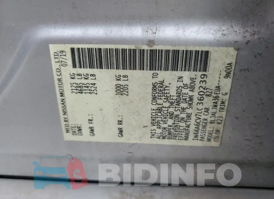 1N4AA6CV7LC360239 Photo# 12
