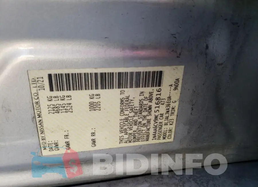 1N4AA6CV9MC516816 Photo# 12