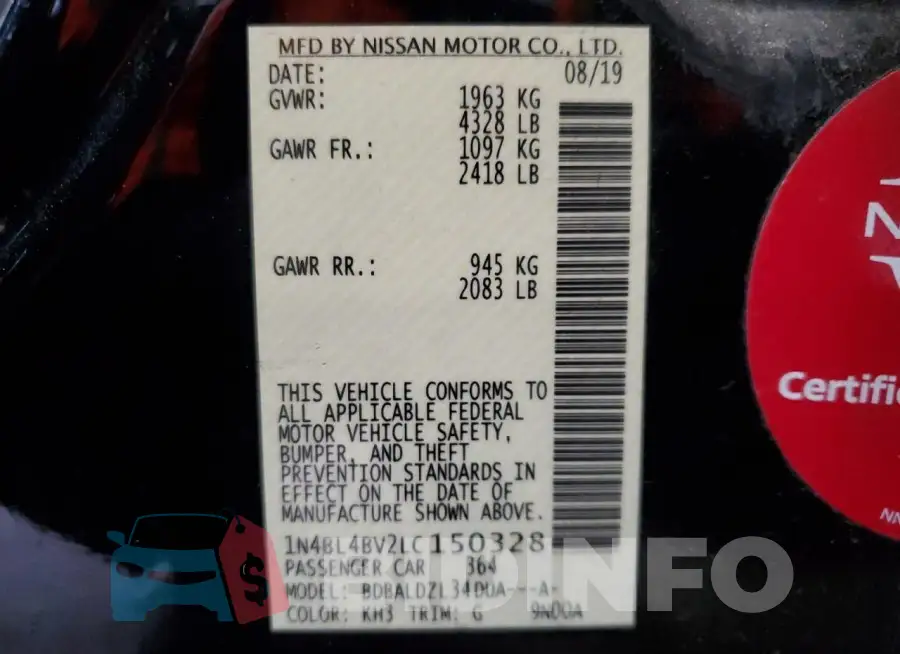 1N4BL4BV2LC150328 Photo# 12