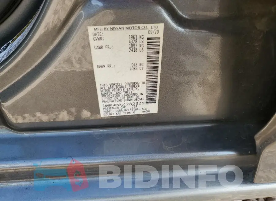 1N4BL4DVXLC282329 Photo# 13