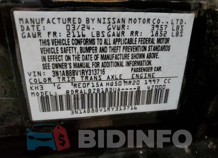 3N1AB8BV1RY313716 Photo# 12