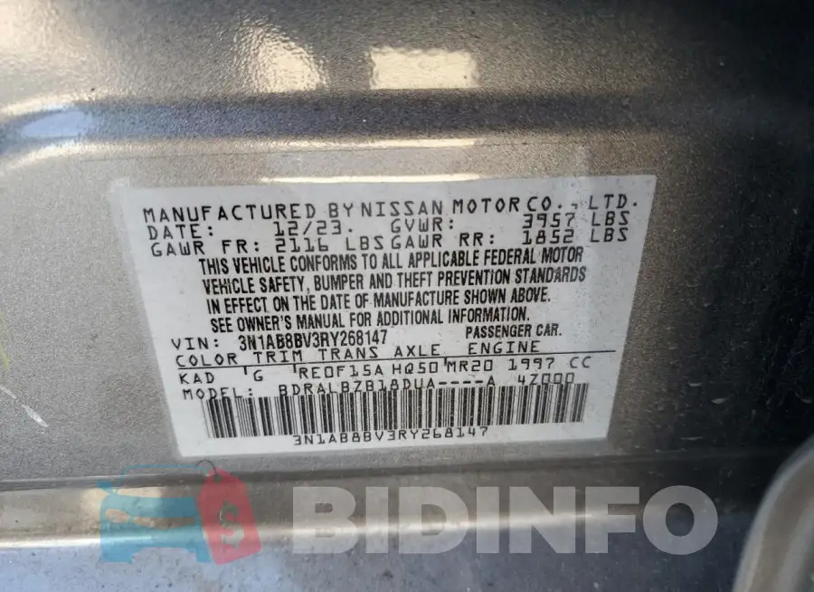 3N1AB8BV3RY268147 Photo# 12