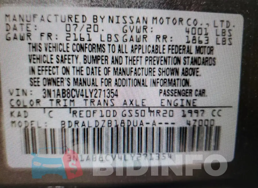 3N1AB8CV4LY271354 Photo# 10