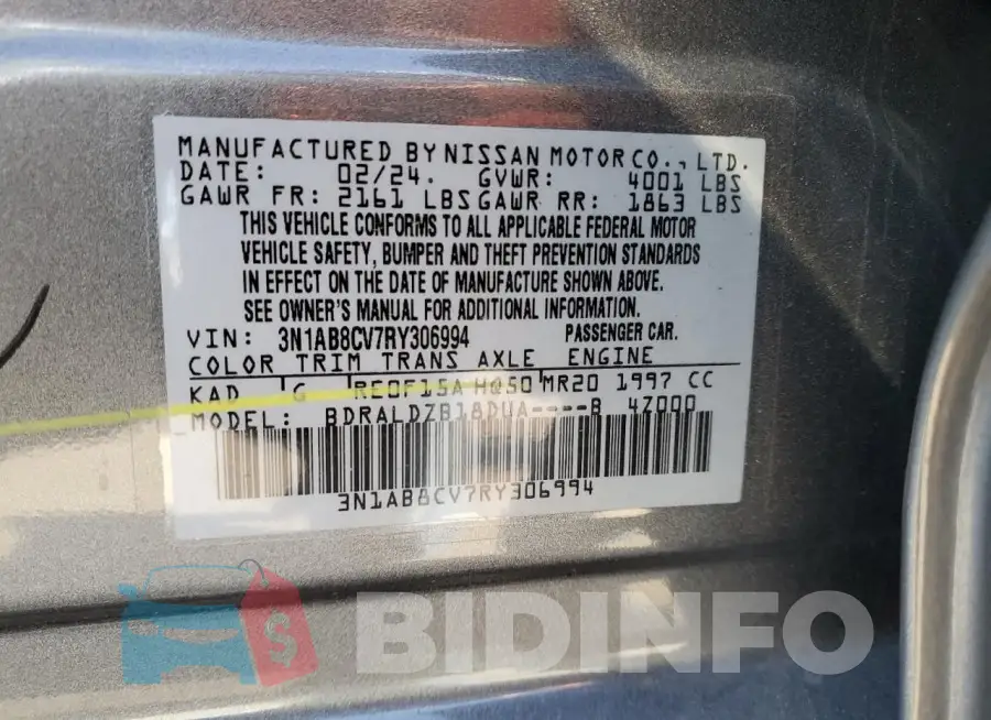 3N1AB8CV7RY306994 Photo# 12