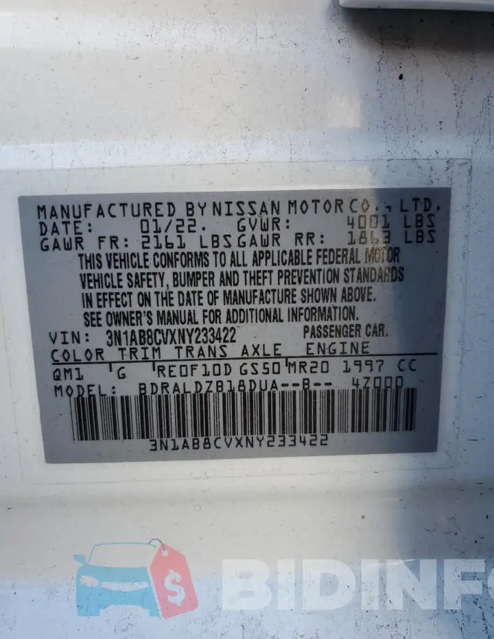 3N1AB8CVXNY233422 Photo# 12