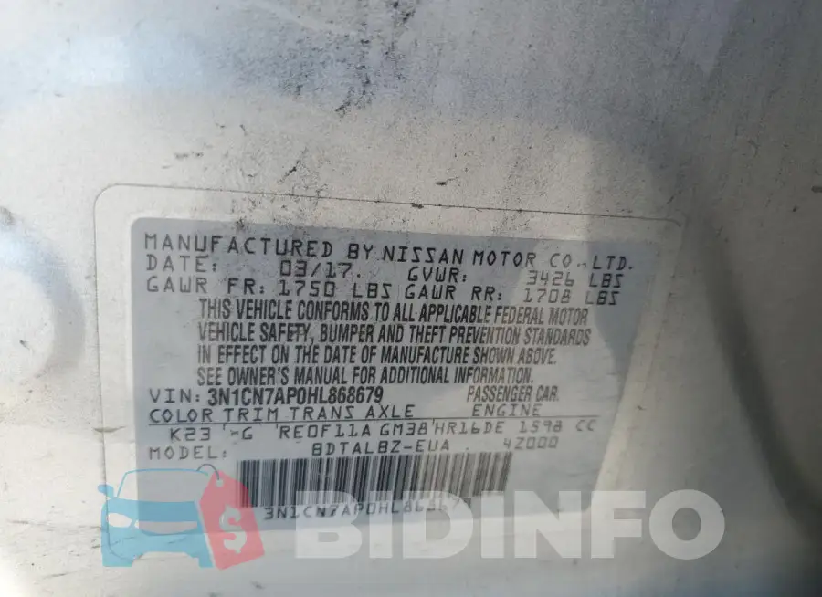 3N1CN7AP0HL868679 Photo# 12