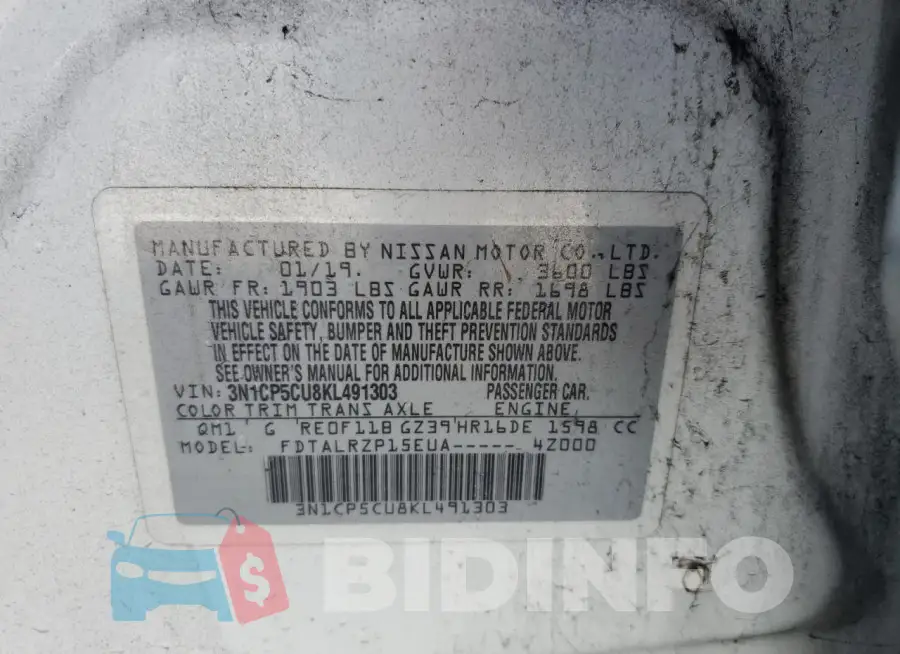 3N1CP5CU8KL491303 Photo# 13