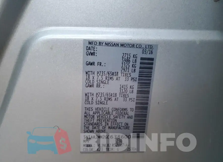 5N1AR2MM2GC638600 Photo# 12