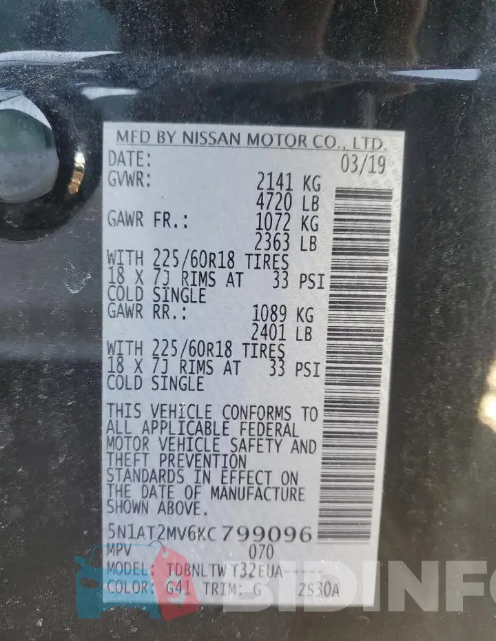 5N1AT2MV6KC799096 Photo# 13