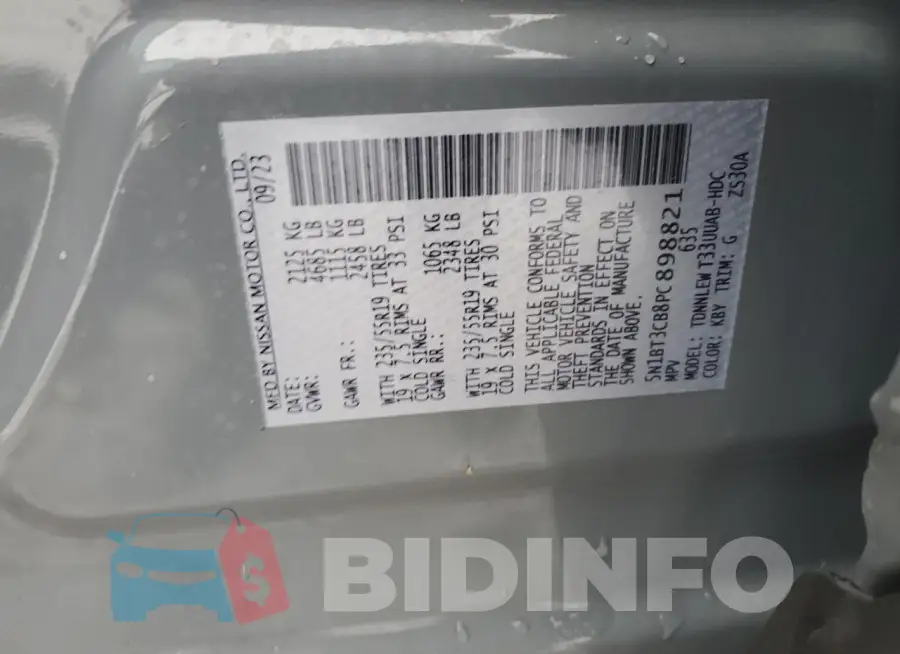5N1BT3CB8PC898821 Photo# 13