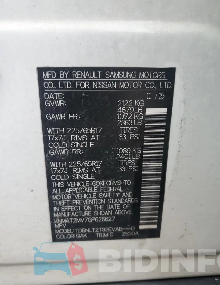 KNMAT2MV7GP626627 Photo# 13
