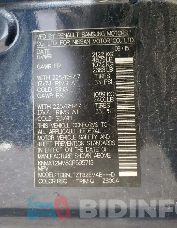 KNMAT2MV8GP595713 Photo# 13