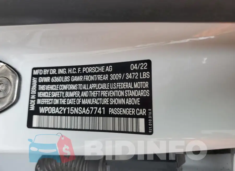 WP0BA2Y15NSA67741 Photo# 13