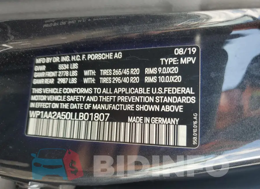 WP1AA2A50LLB01807 Photo# 13
