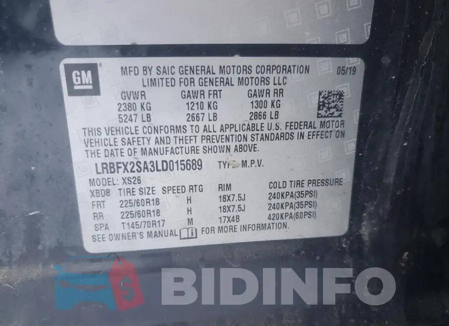 LRBFX2SA3LD015689 Photo# 13