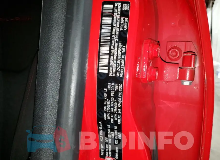 ZACCJBCT6GPD56971 Photo# 13