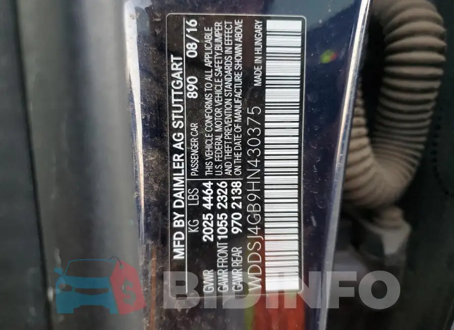 WDDSJ4GB9HN430375 Photo# 12