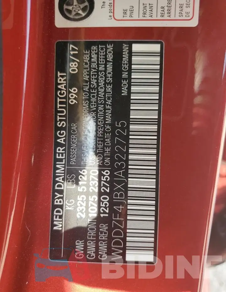 WDDZF4JBXJA322725 Photo# 13