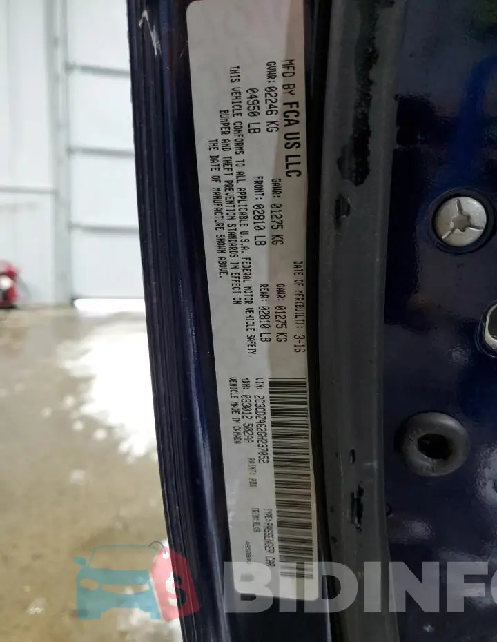 2C3CDZAG2GH237052 Photo# 12