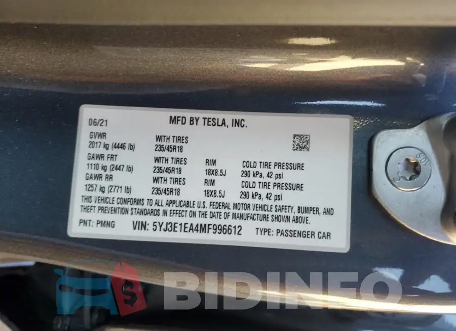 5YJ3E1EA4MF996612 Photo# 12