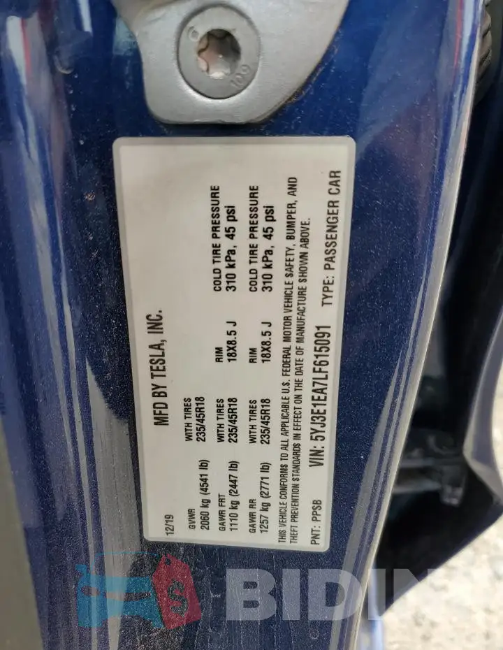 5YJ3E1EA7LF615091 Photo# 12
