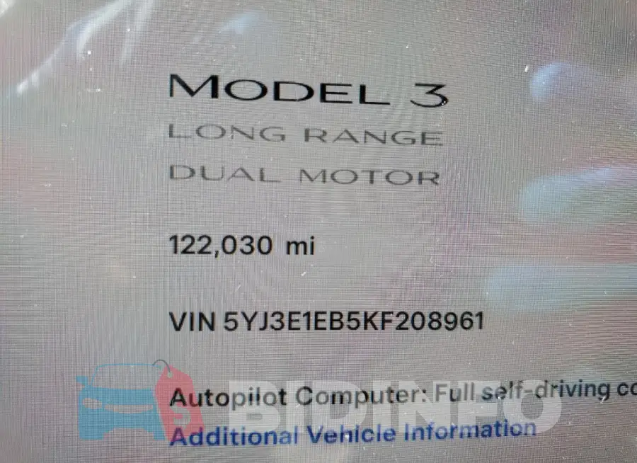 5YJ3E1EB5KF208961 Photo# 9