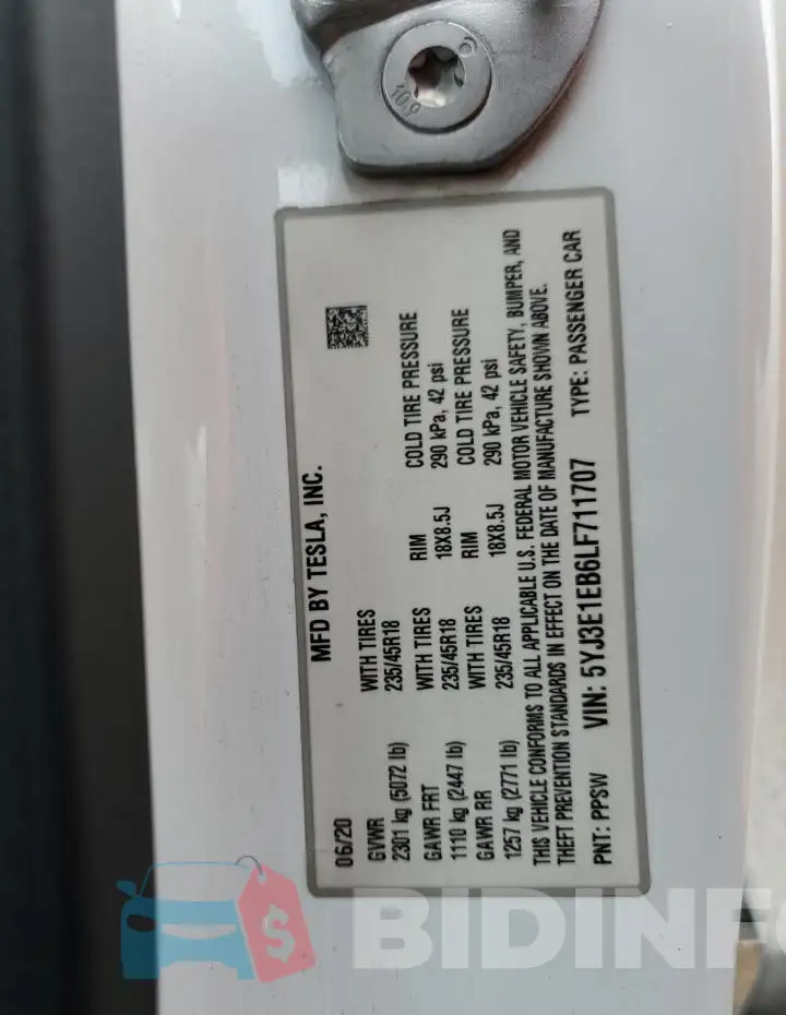 5YJ3E1EB6LF711707 Photo# 12