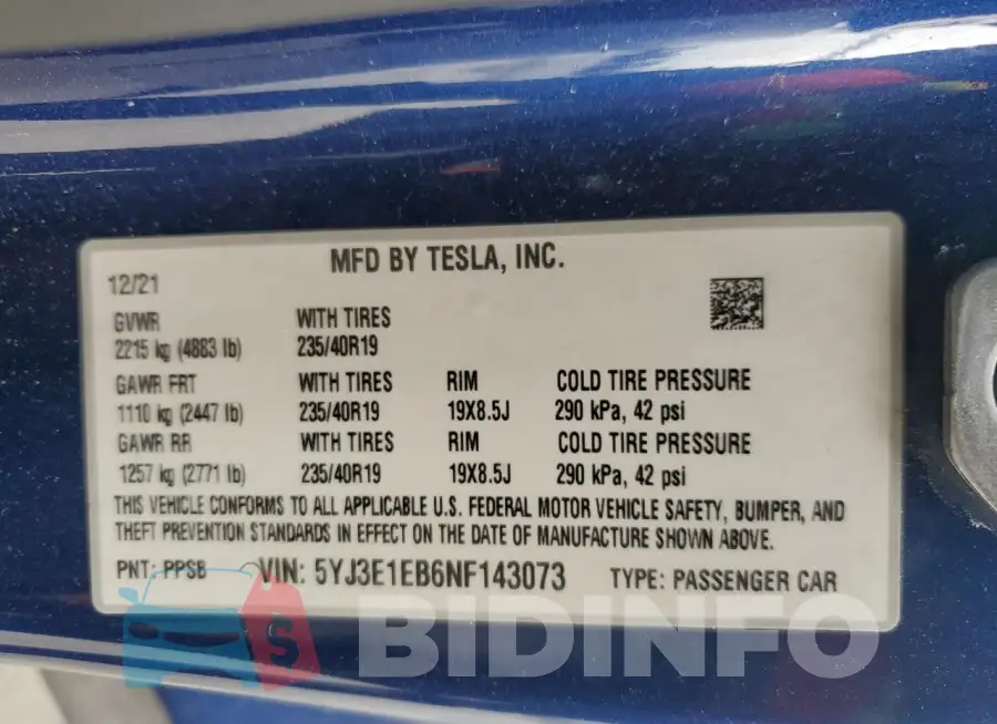 5YJ3E1EB6NF143073 Photo# 12