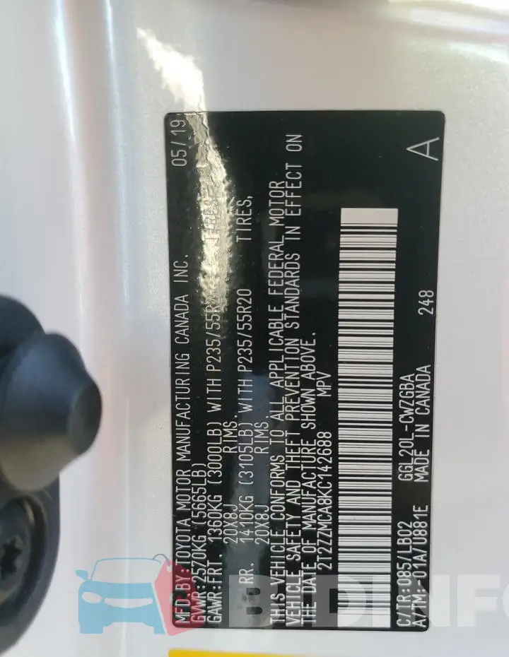 2T2ZZMCA8KC142688 Photo# 13