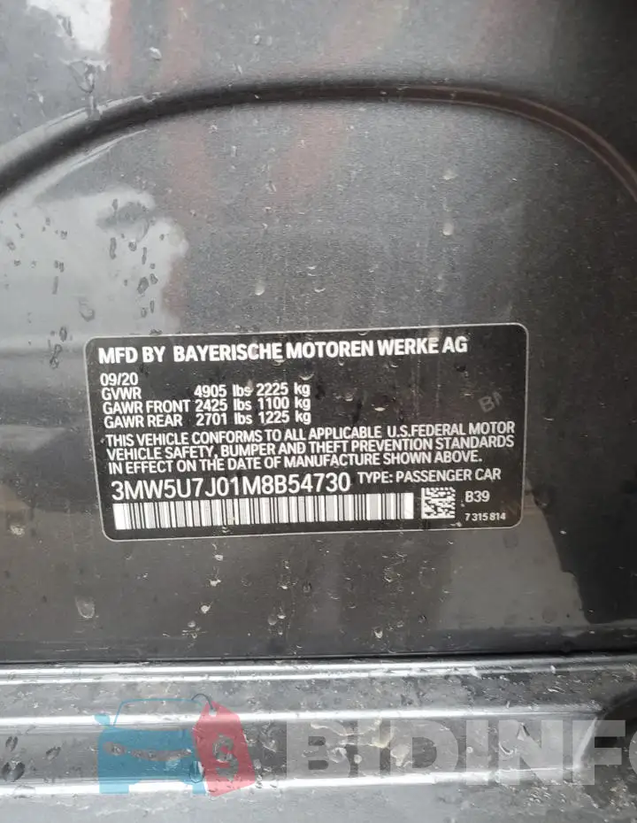 3MW5U7J01M8B54730 Photo# 12