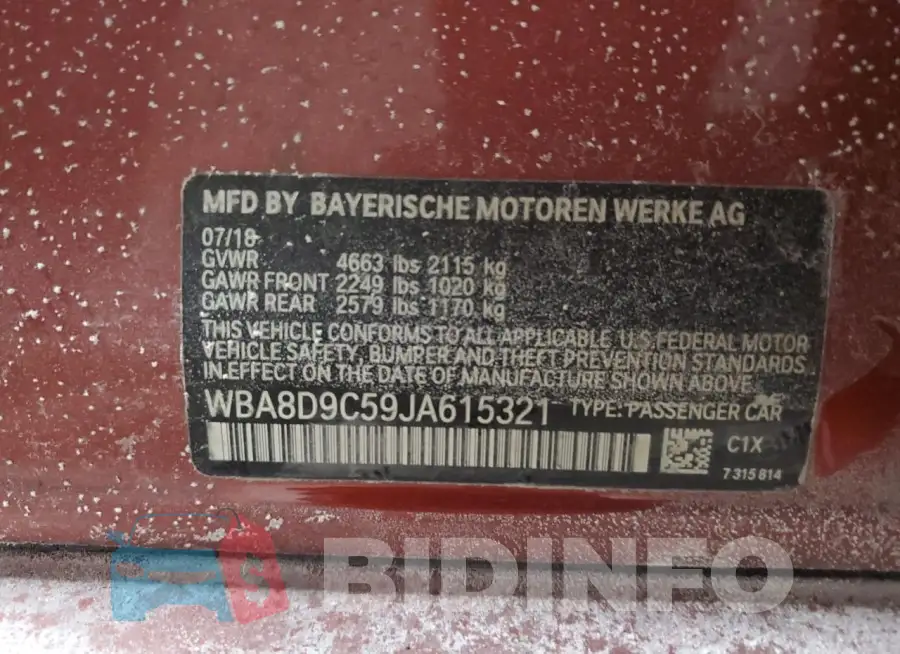 WBA8D9C59JA615321 Photo# 12