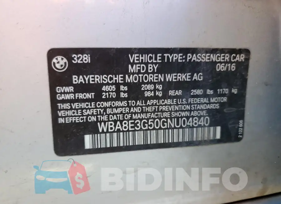 WBA8E3G50GNU04840 Photo# 12