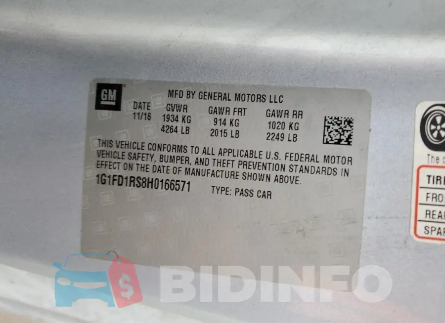 1G1FD1RS8H0166571 Photo# 12
