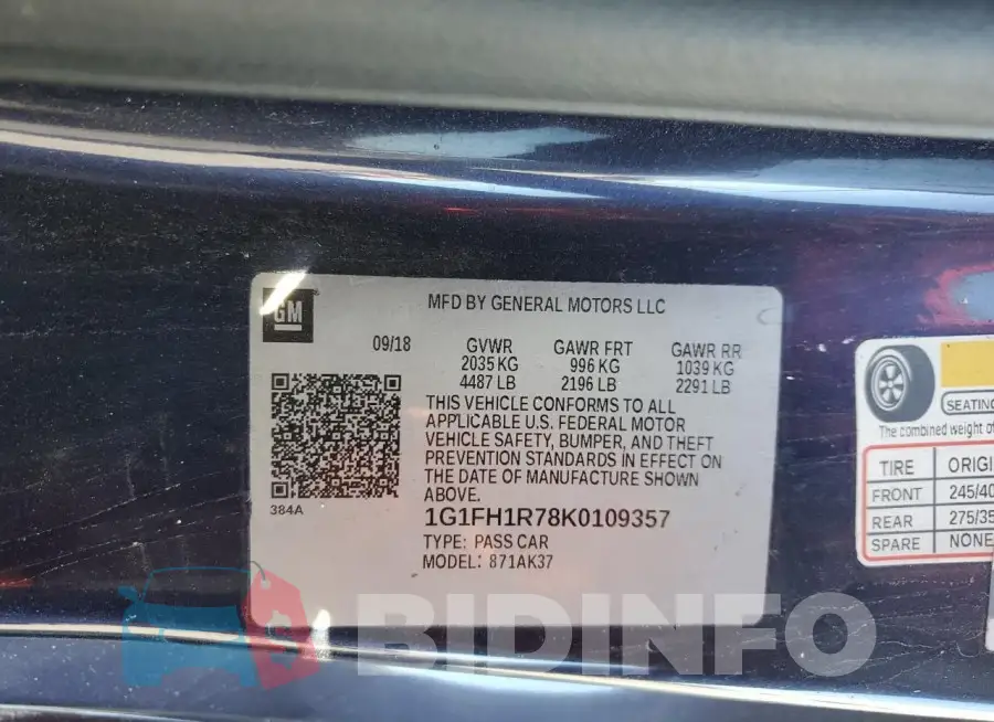 1G1FH1R78K0109357 Photo# 12