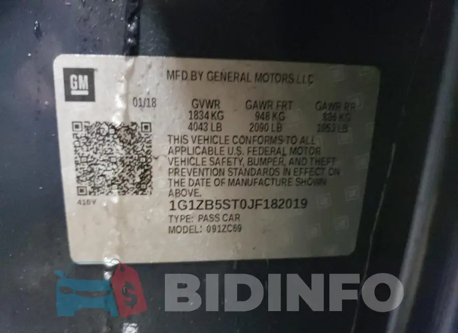 1G1ZB5ST0JF182019 Photo# 12