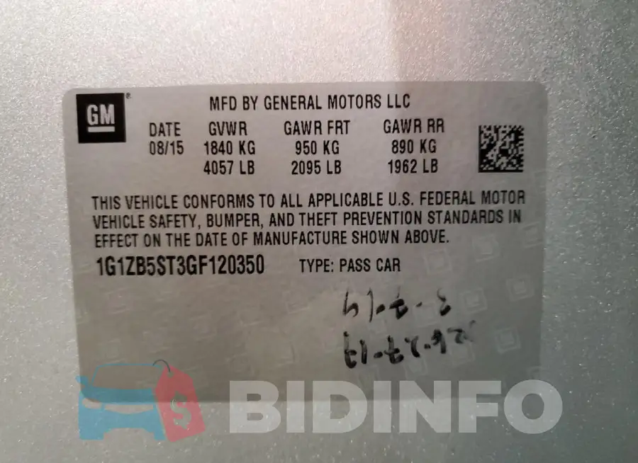1G1ZB5ST3GF120350 Photo# 13