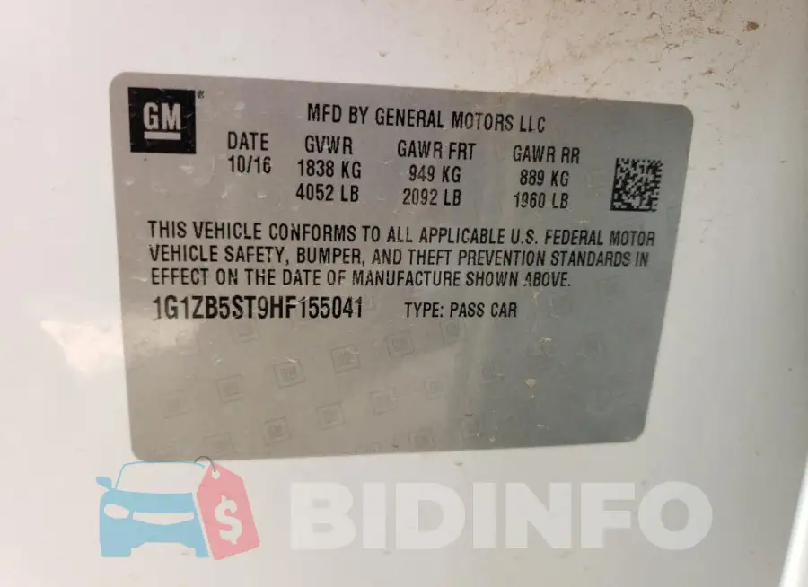 1G1ZB5ST9HF155041 Photo# 12