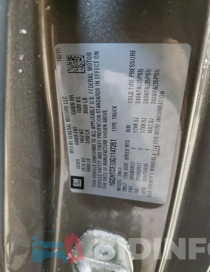 1GCHTCE30G1147261 Photo# 12